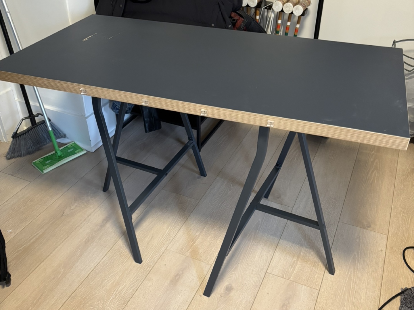IKEA LINNMON Tabletop and legs - Blueish Dark Grey,