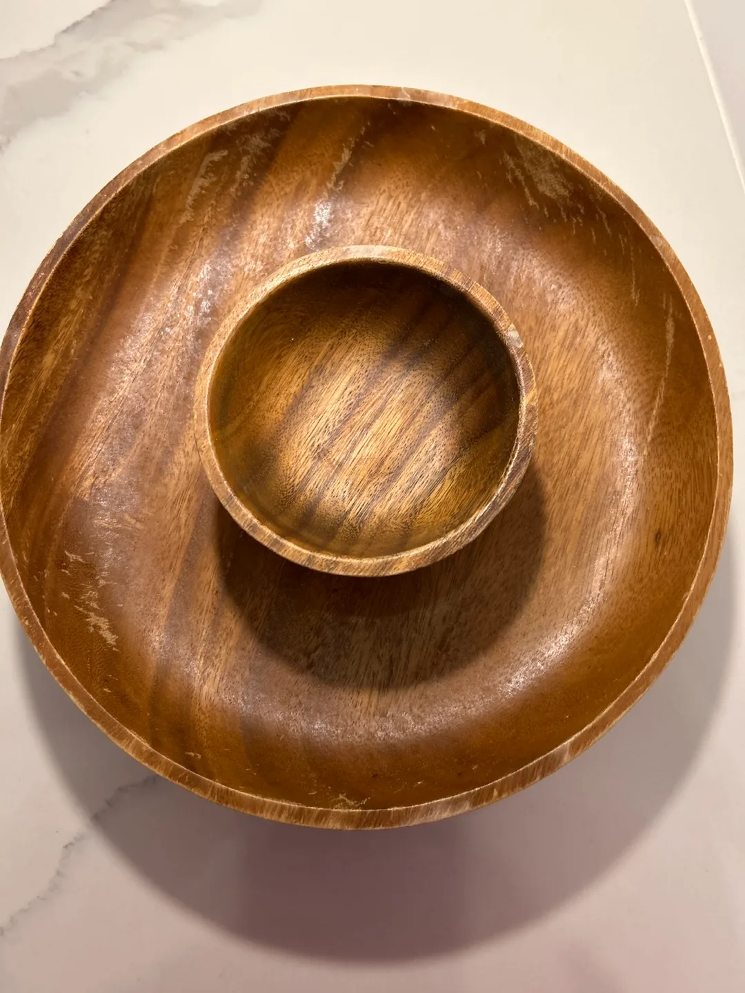 Wooden Two-Tiered Serving Bowl Set image indicator(3)