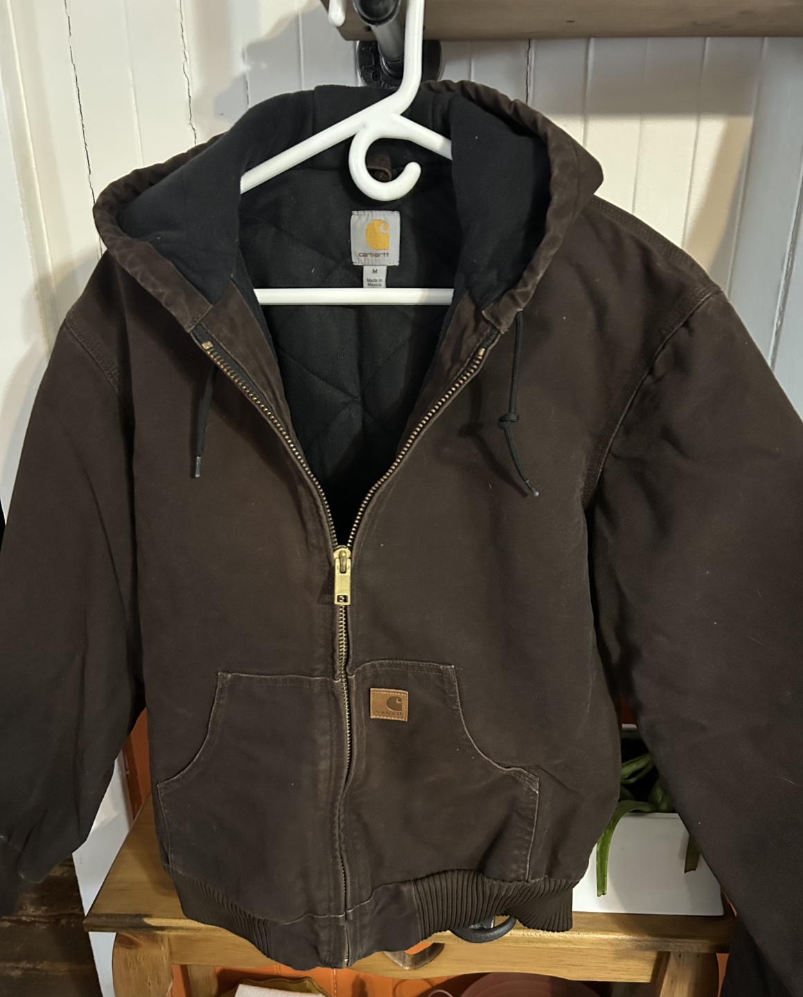Carhartt Women's Brown Hooded Jacket & Bib Overalls Set - Size M