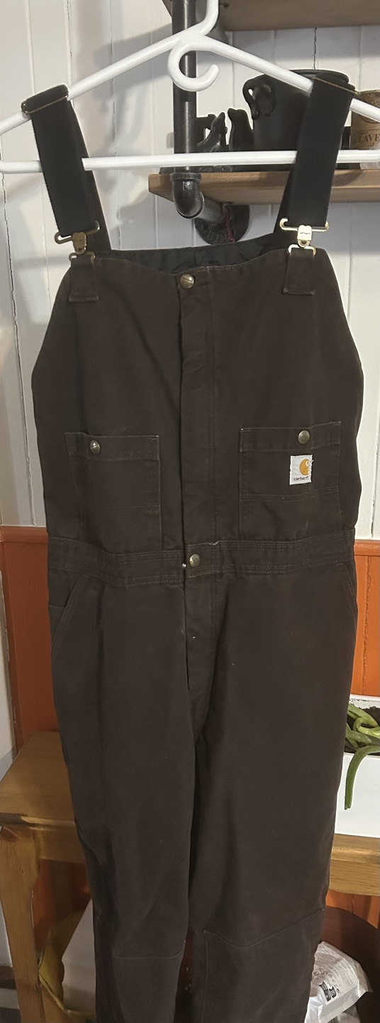 Carhartt Women's Brown Hooded Jacket & Bib Overalls Set - Size M - photo 3