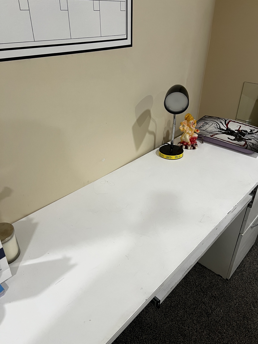 White Computer Desk with Three Drawers - photo 2