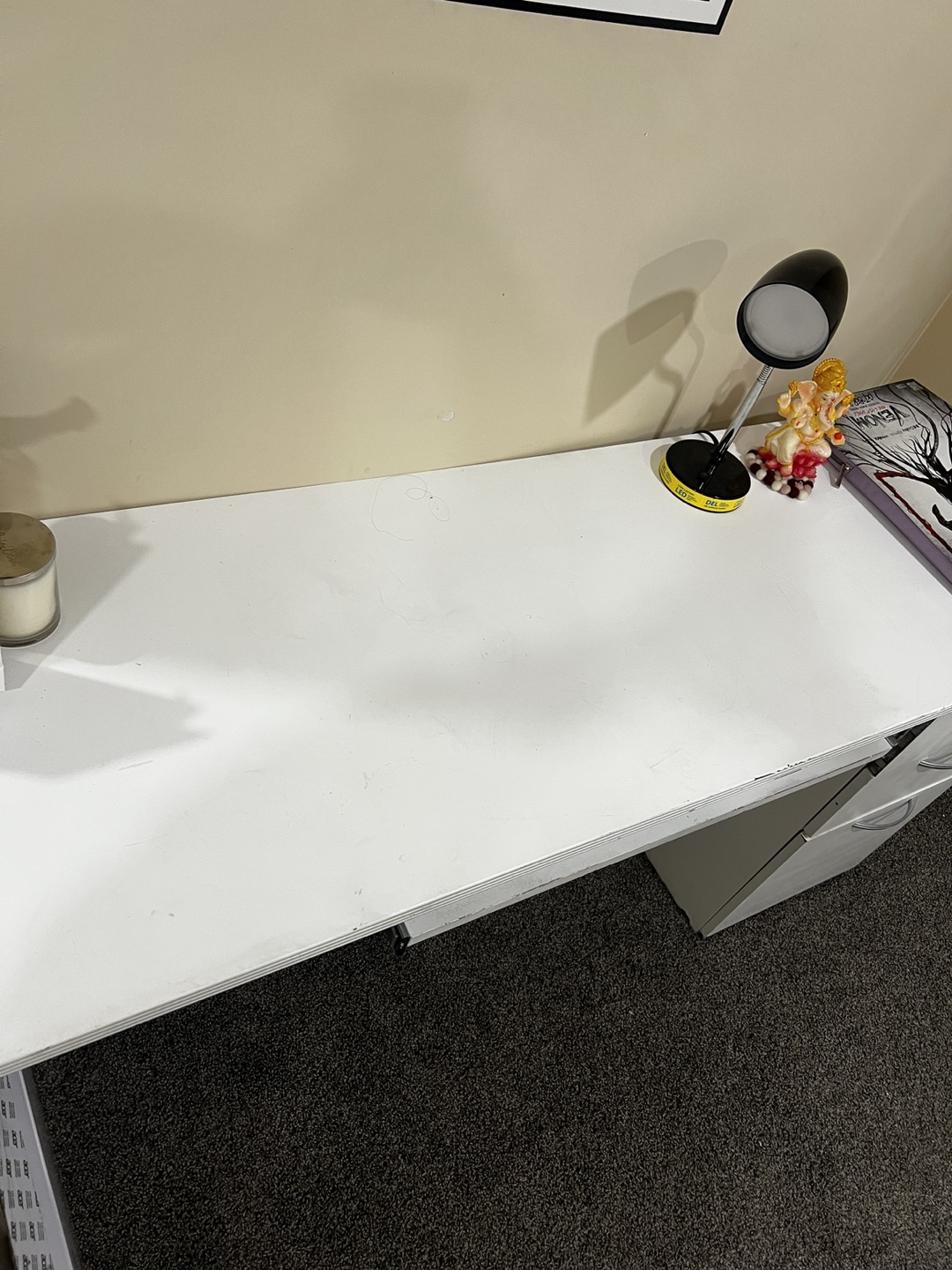 White Computer Desk with Three Drawers - photo 3