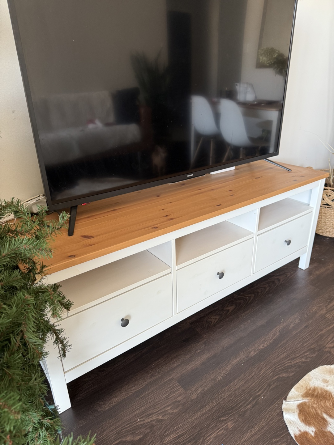 IKEA HEMNES TV Bench - White Stain/Light Brown - photo 2