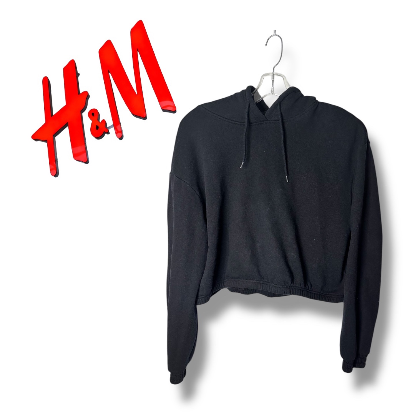 H&M Divided Trendy Black Cropped Hoodie - Women’s Size XL - photo 3