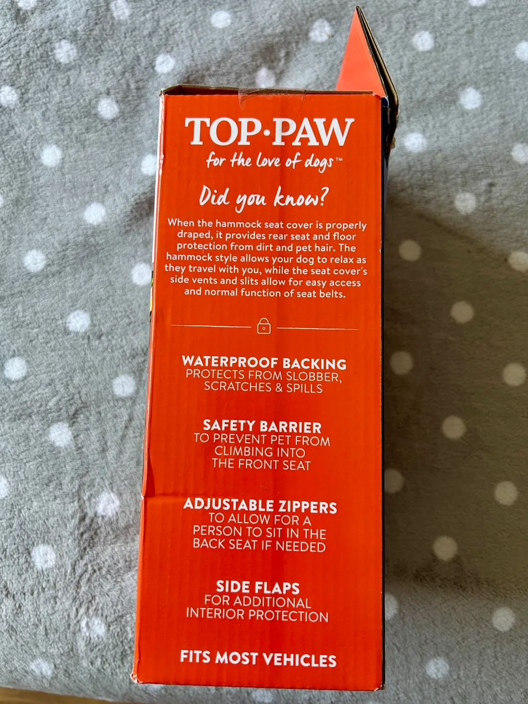 Top Paw Waterproof Canvas Hammock Seat Cover, Gray, 55"L x 55"W image indicator(3)