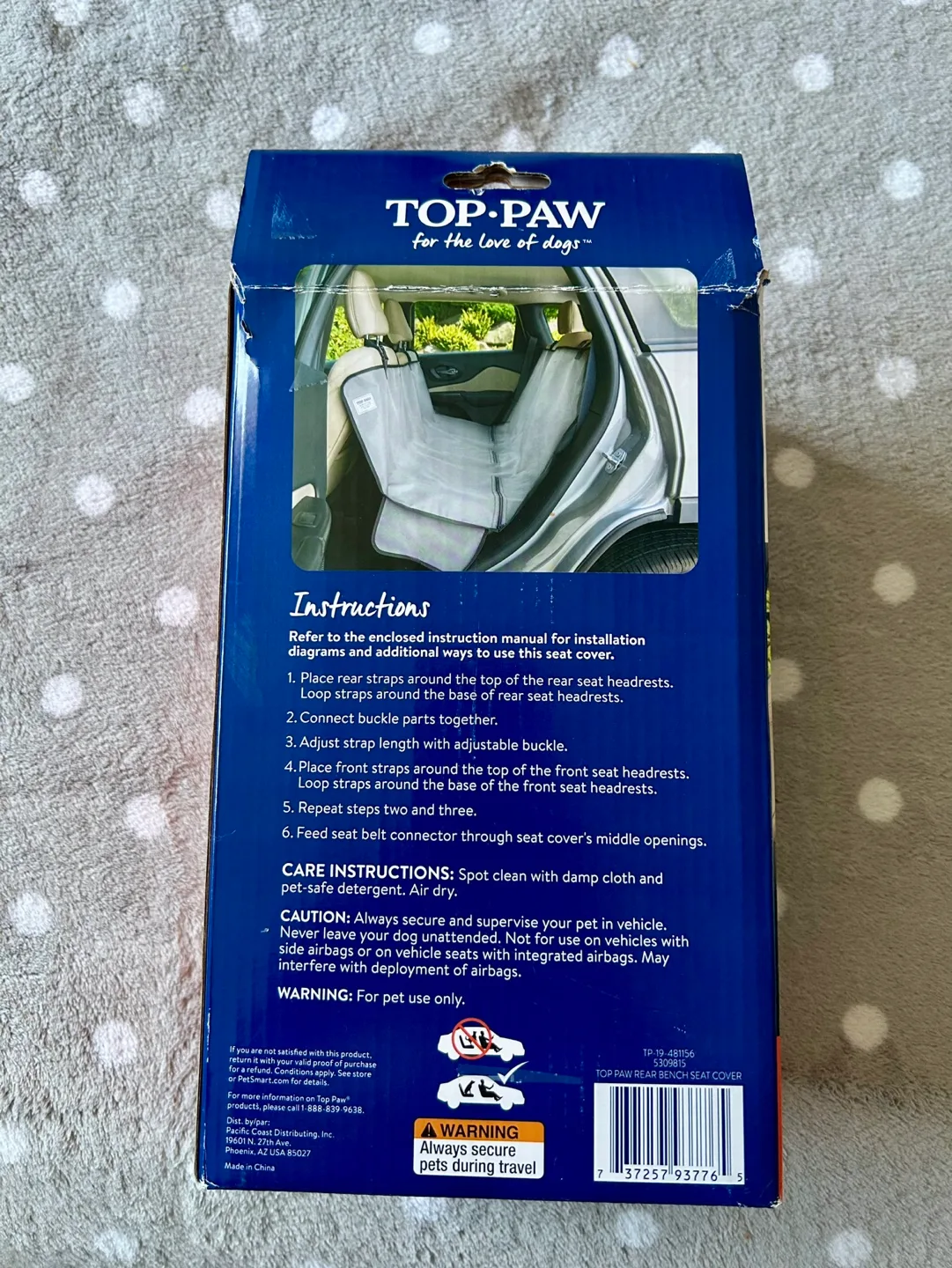 Top Paw Waterproof Canvas Hammock Seat Cover, Gray, 55"L x 55"W image indicator(2)