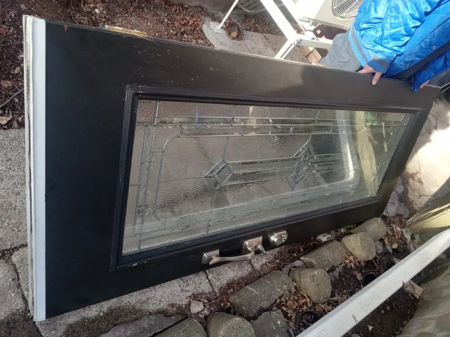 Black Exterior Door with Glass Panel thumbnail
