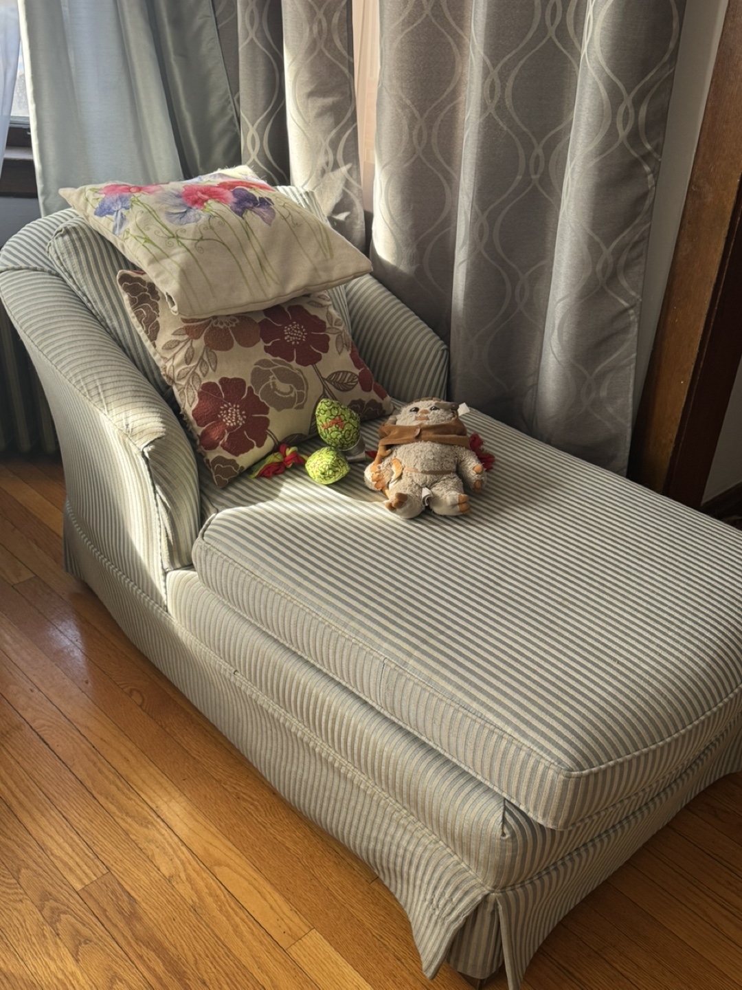 Blue Striped Chaise Lounge