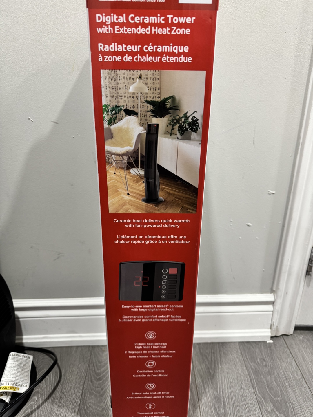 Lasko Digital Ceramic Tower Heater with Extended Heat Zone - photo 2