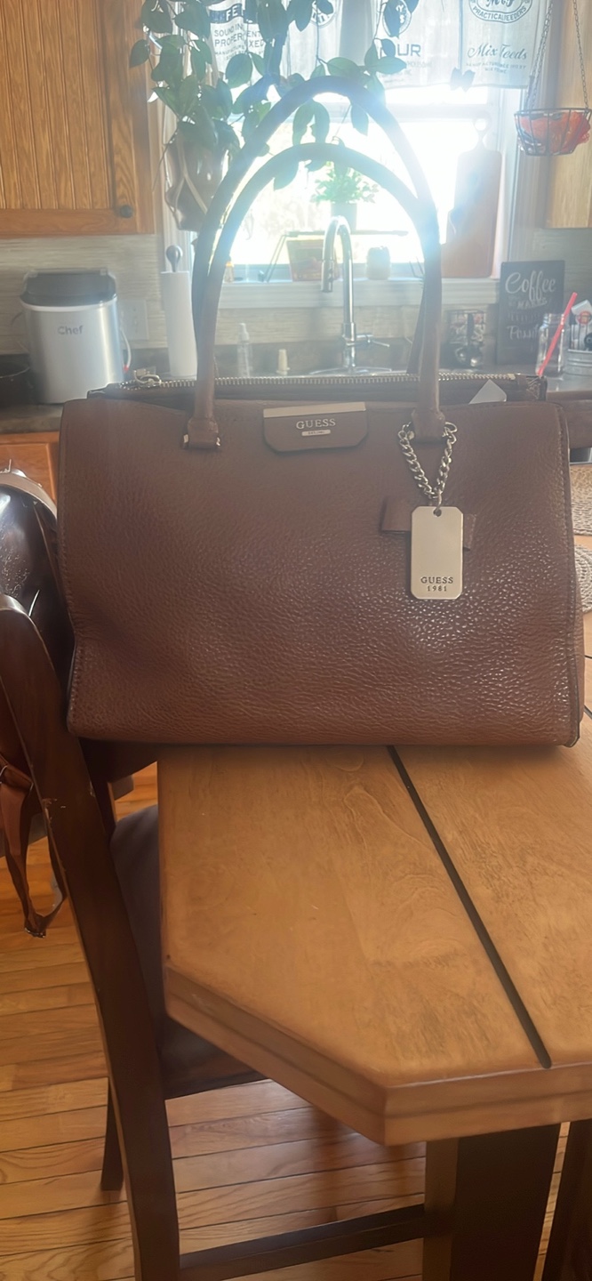 Brown Guess satchel handbag