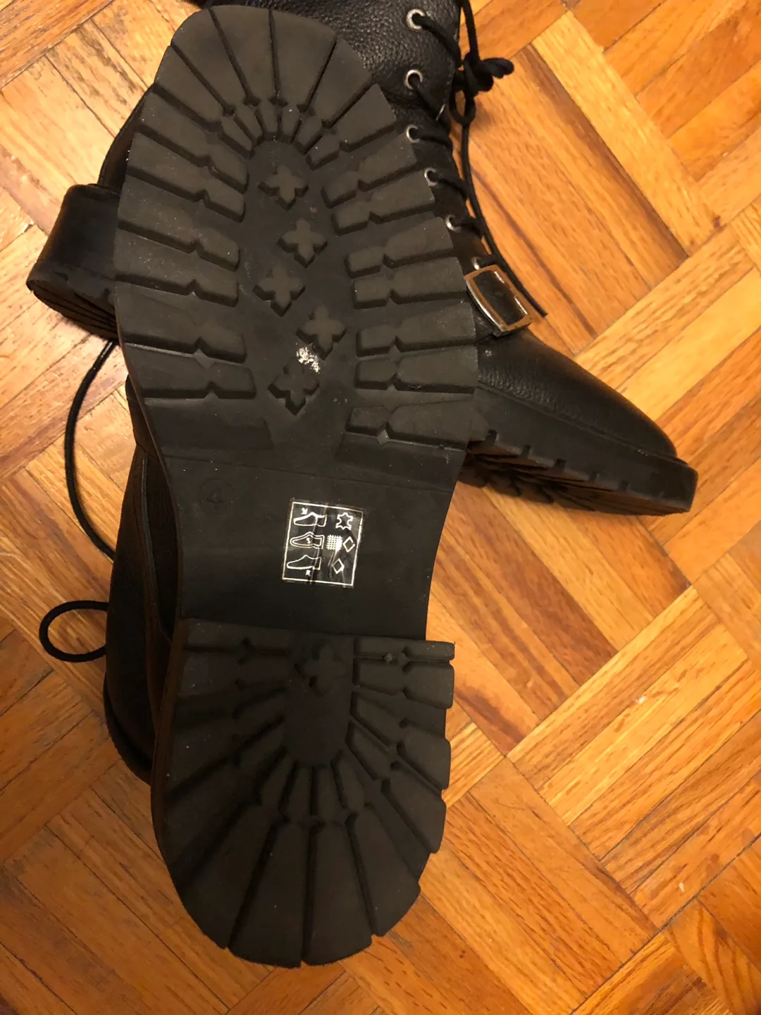 Black Leather Buckle Boots image indicator(3)