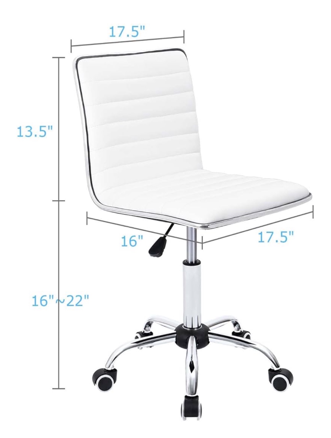 White Rolling Desk Chair - photo 2