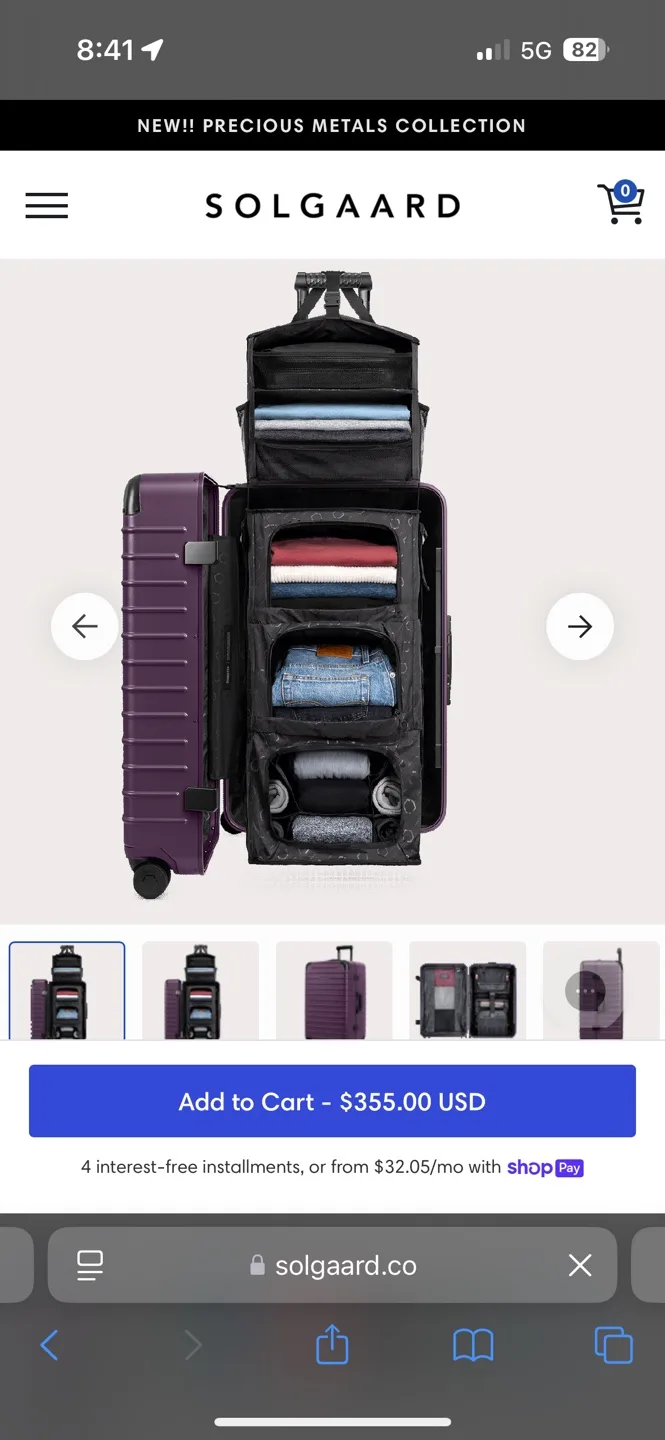 Solgaard 28" Purple Carry-On Suitcase image indicator(2)