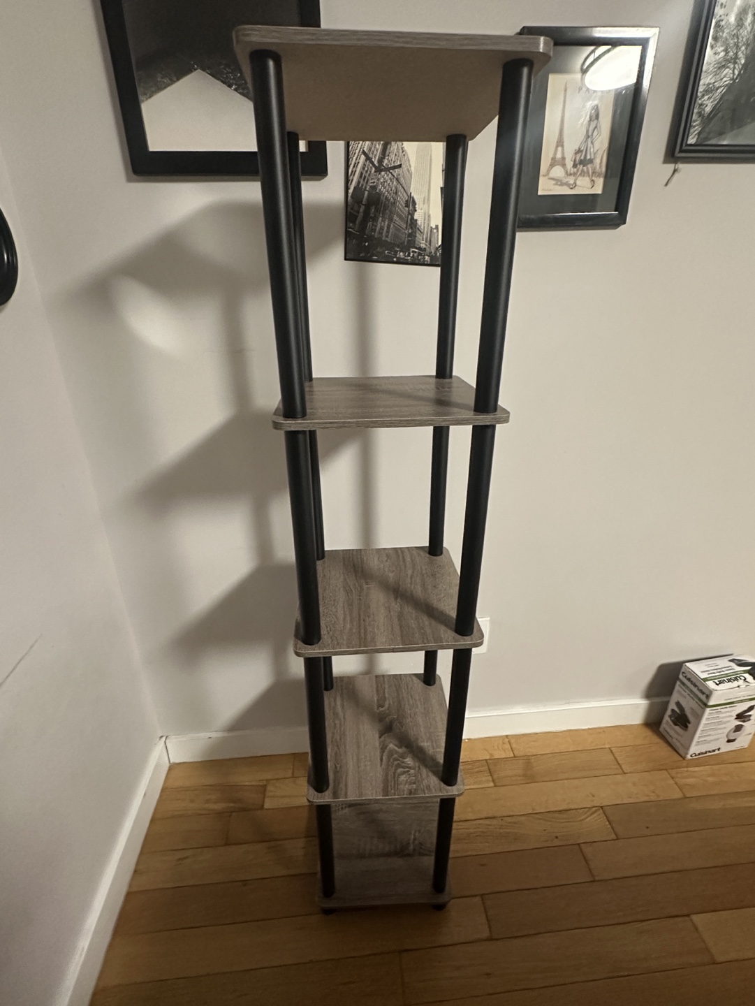5-Tier Wooden Shelf with Black Frame - photo 2