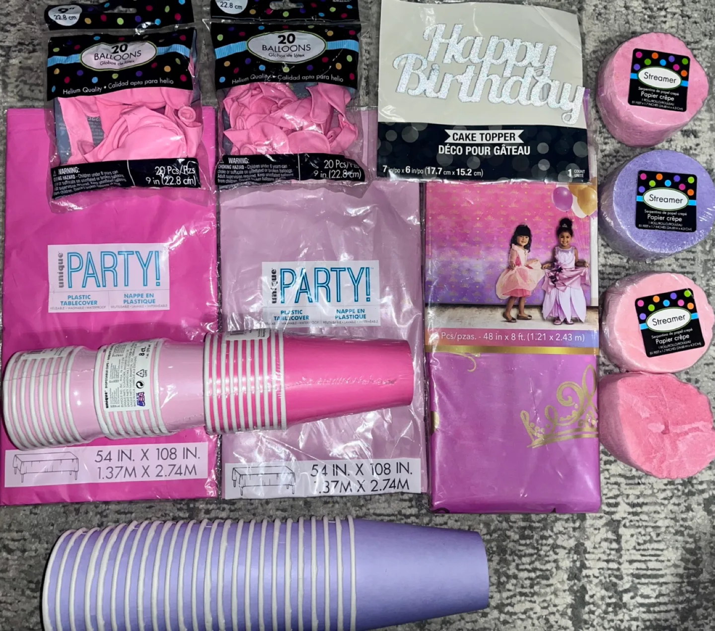 Pink Princess Birthday Party Supplies Bundle image indicator(2)