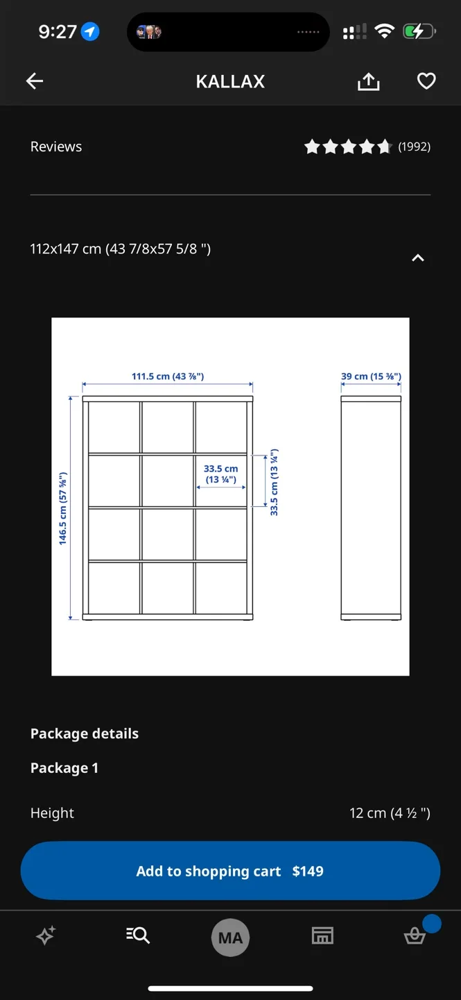 IKEA Kallax 12 Cube Shelving Unit - White image indicator(6)