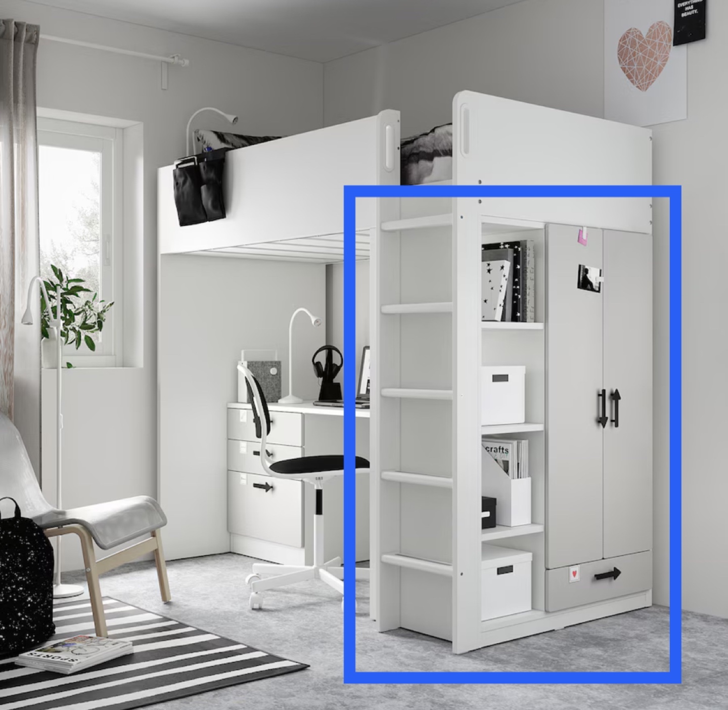 IKEA smastad White Wardrobe with Shelves - photo 2