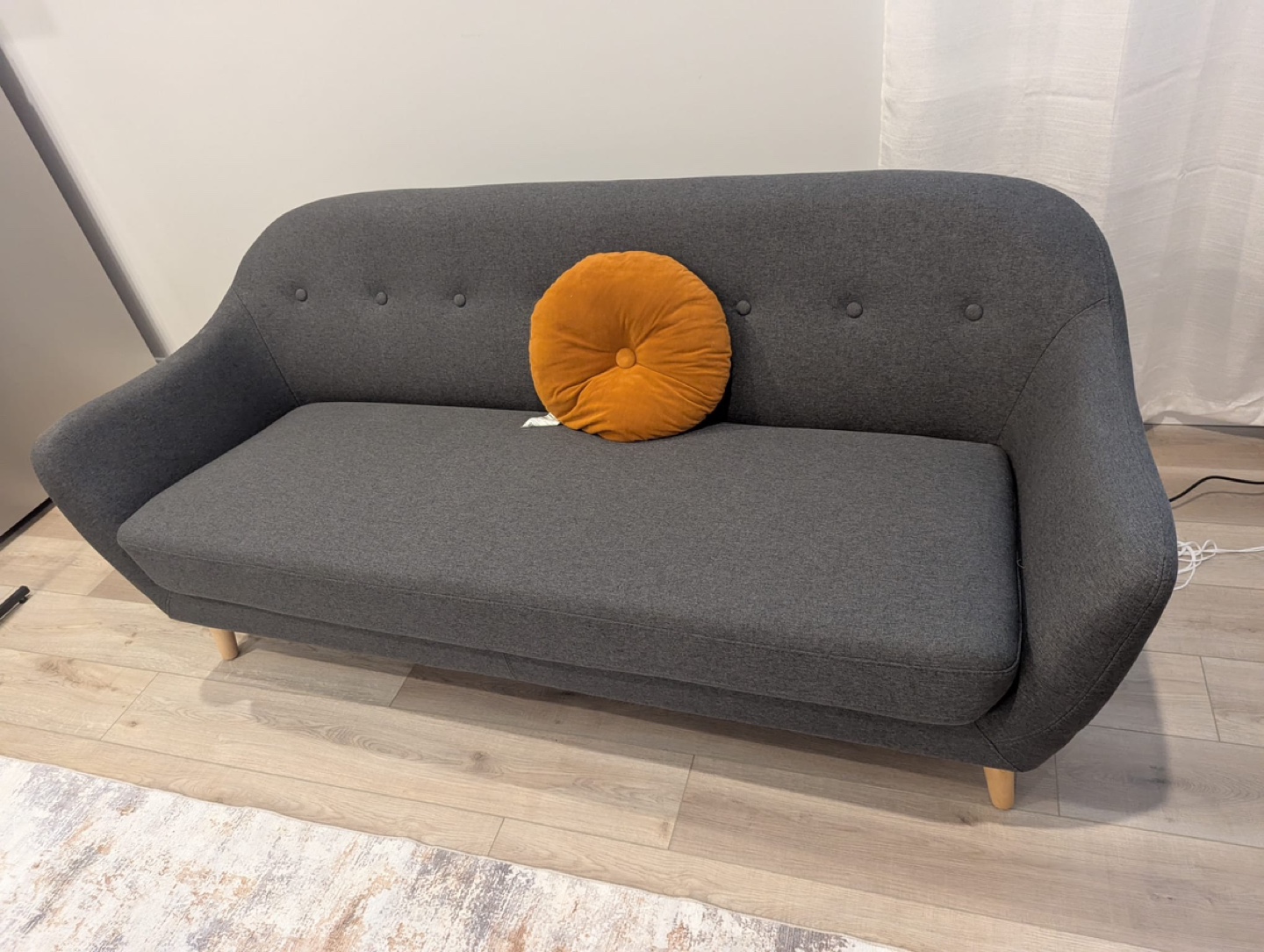 Grey Sofa with Button Tufting - photo 2