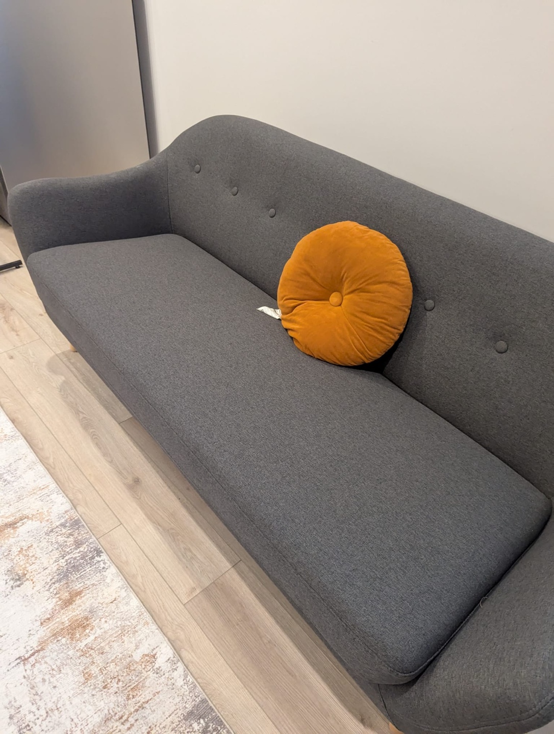 Grey Sofa with Button Tufting - photo 3
