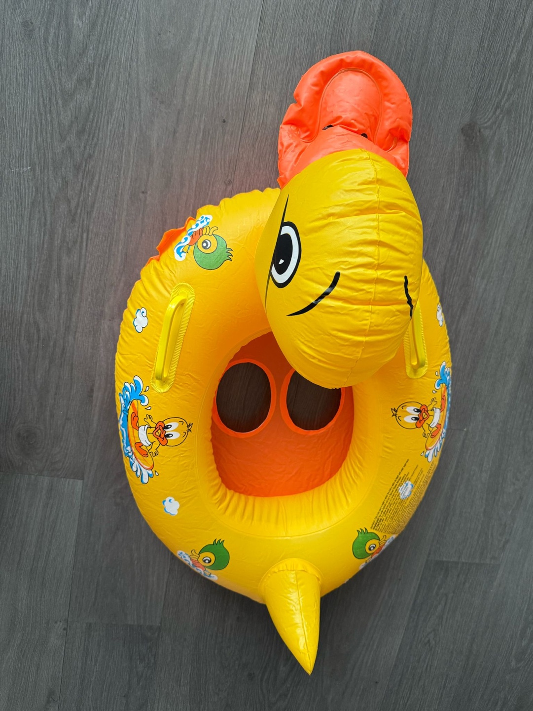 Adorable Yellow Duck Inflatable Baby Swim Ring - photo 2
