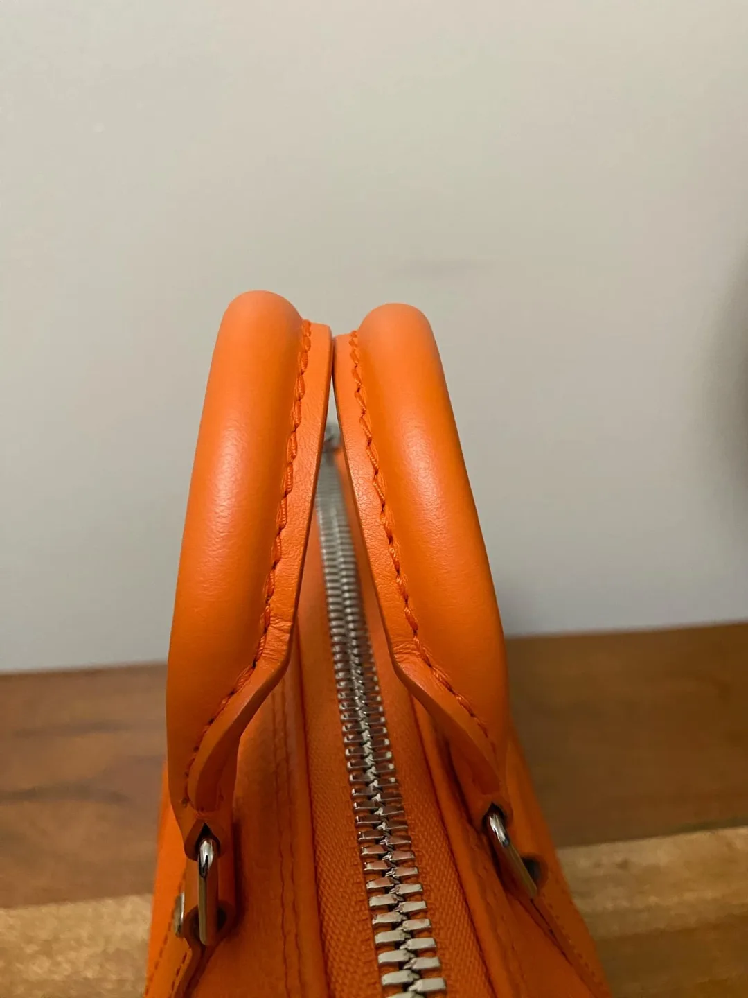 Authentic Louis Vuitton Grained Calfskin Aerogram Keepall XS image indicator(7)