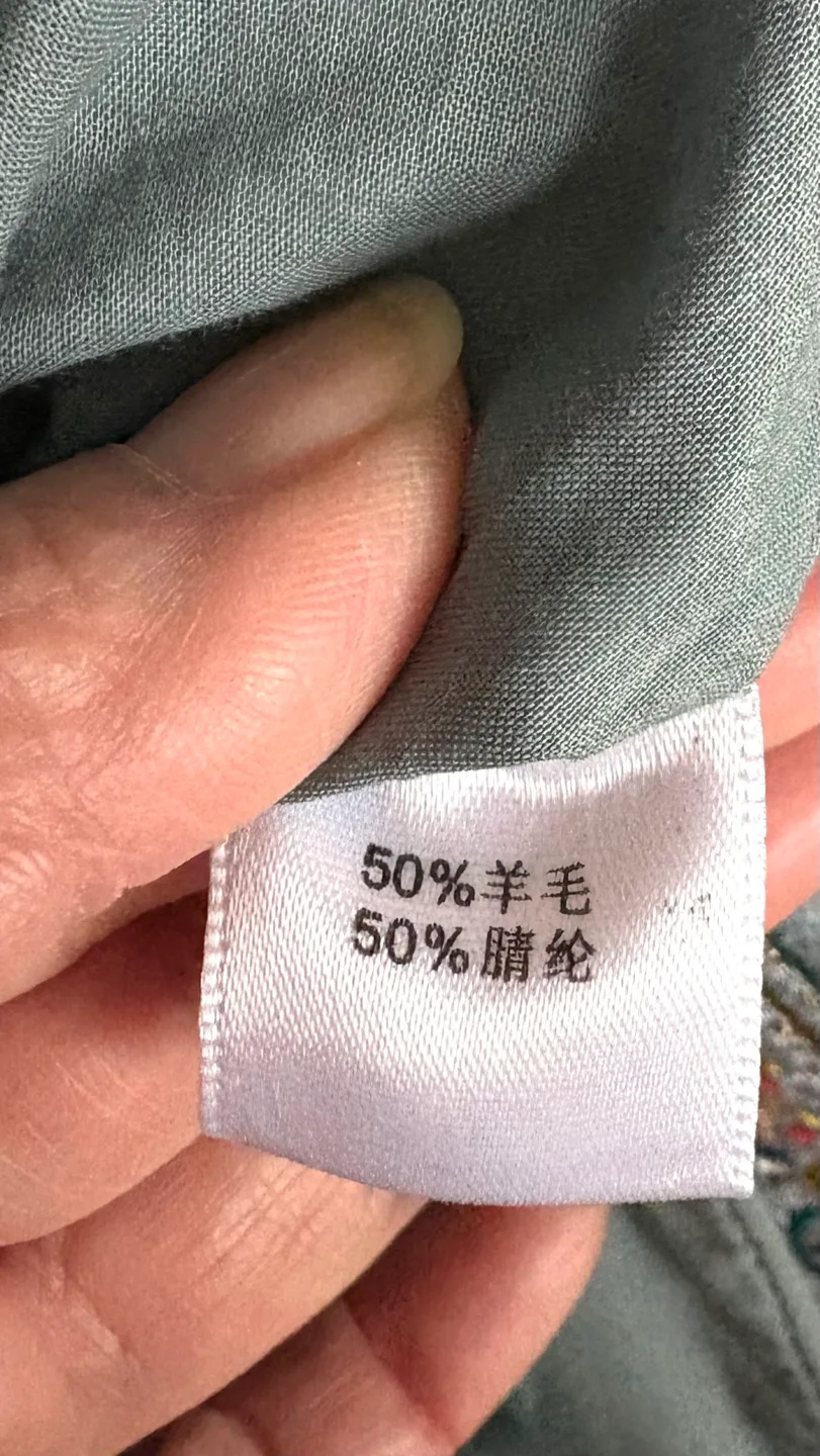 Gorgeous Hand Embroidery 50% Wool Coat - NEW - Size M image indicator(7)