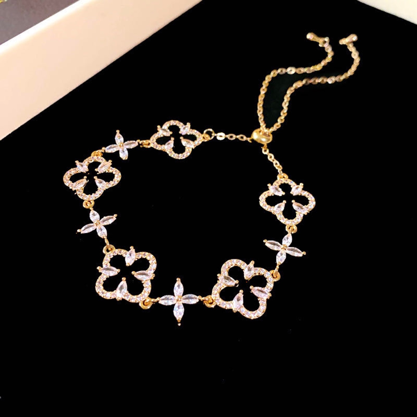 Gold Plated Bracelet with Cubic Zirconia - photo 3