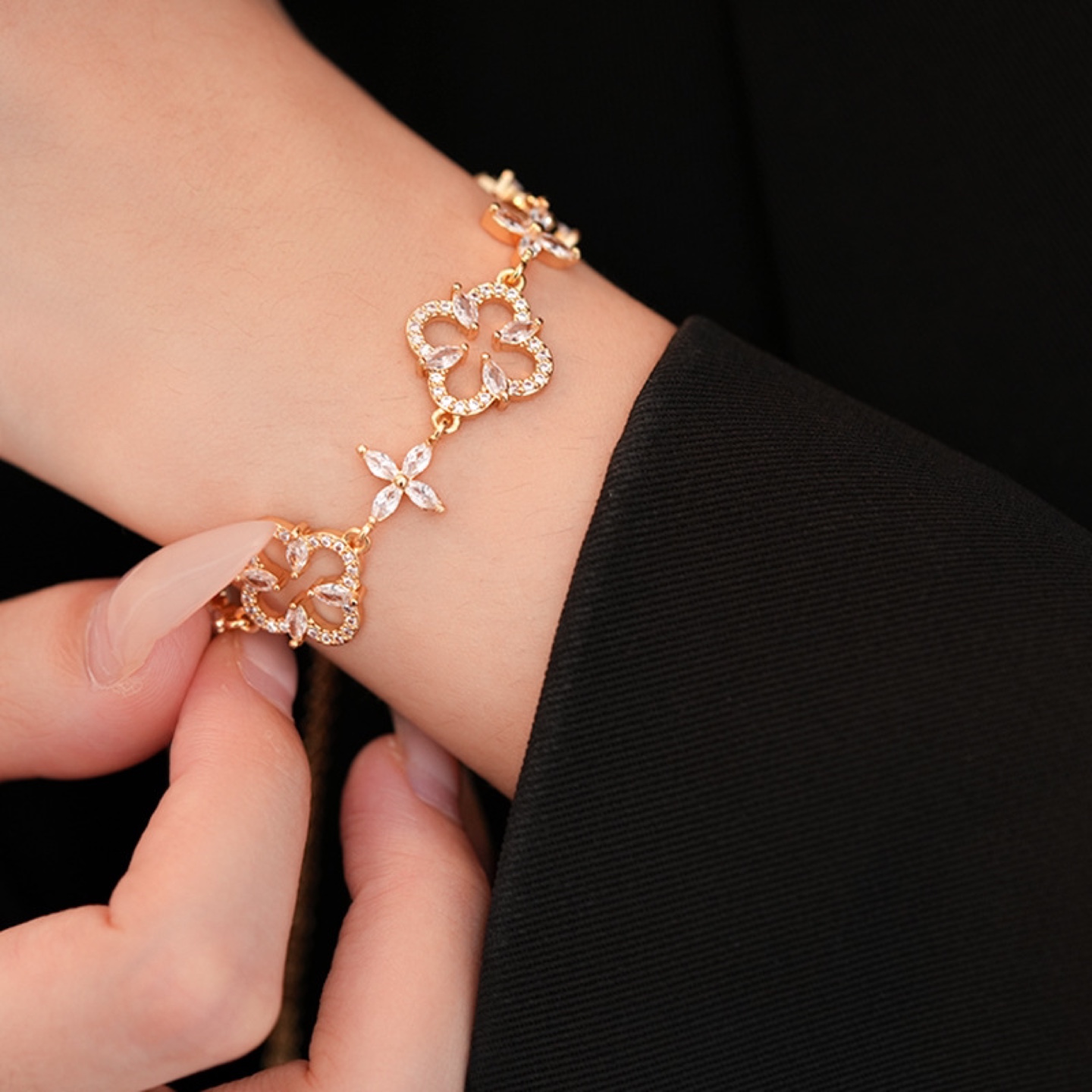 Gold Plated Bracelet with Cubic Zirconia