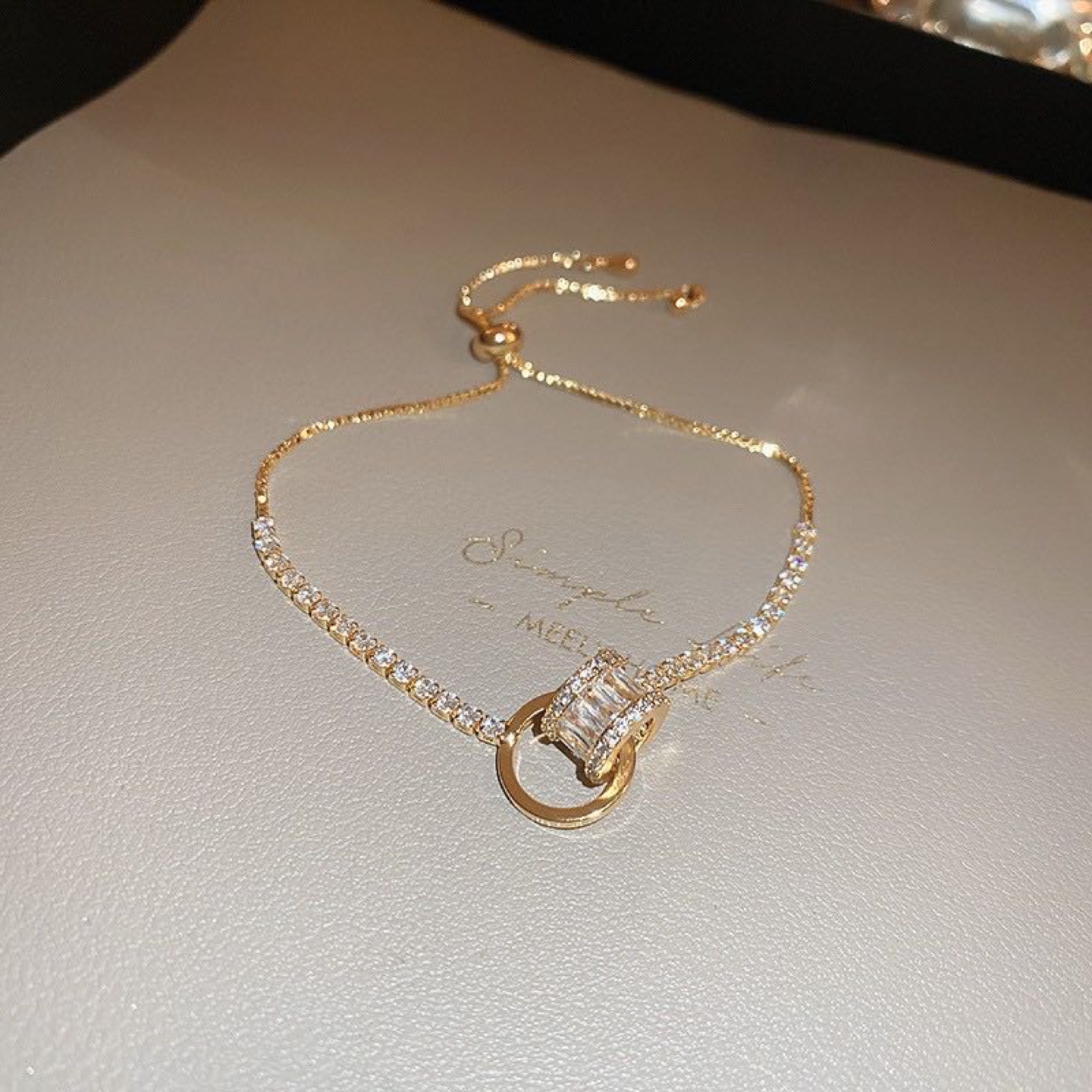 Elegant Gold Plated Interlocking Bracelet