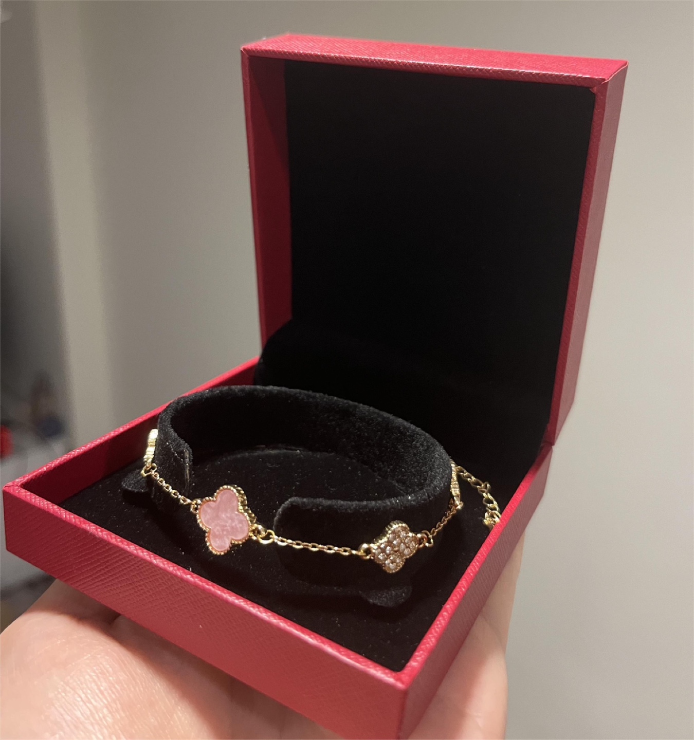 Pink & Gold Clover Bracelet - photo 2