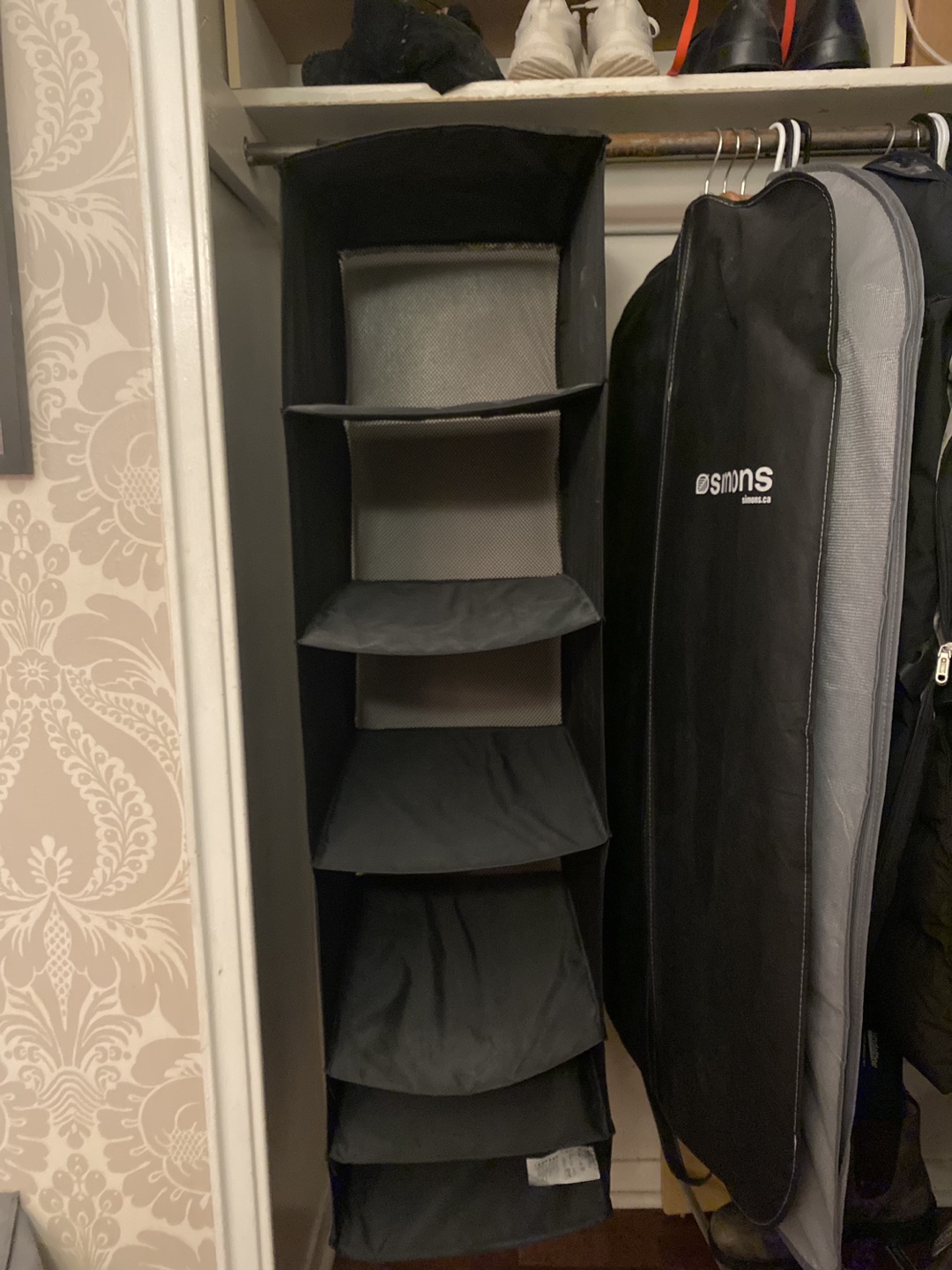 [Moving Sale] Black Fabric Hanging Closet Organiser - photo 2