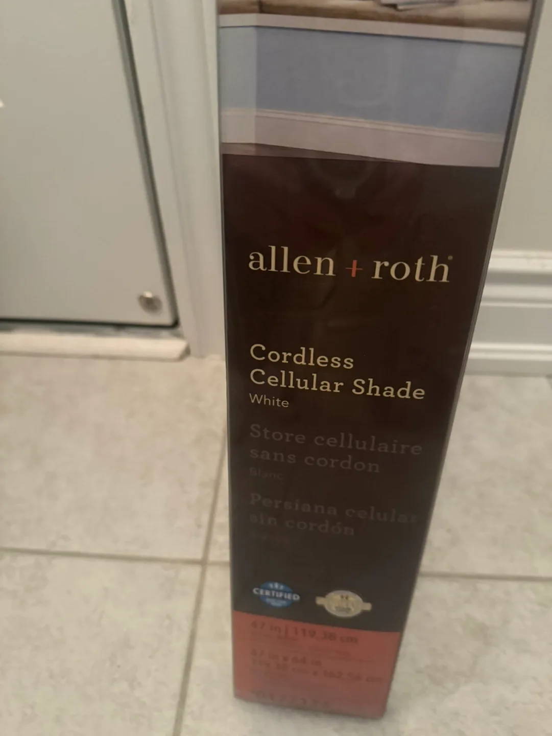 Allen + Roth Cordless Cellular Shade, White, 47" x 64" image indicator(5)