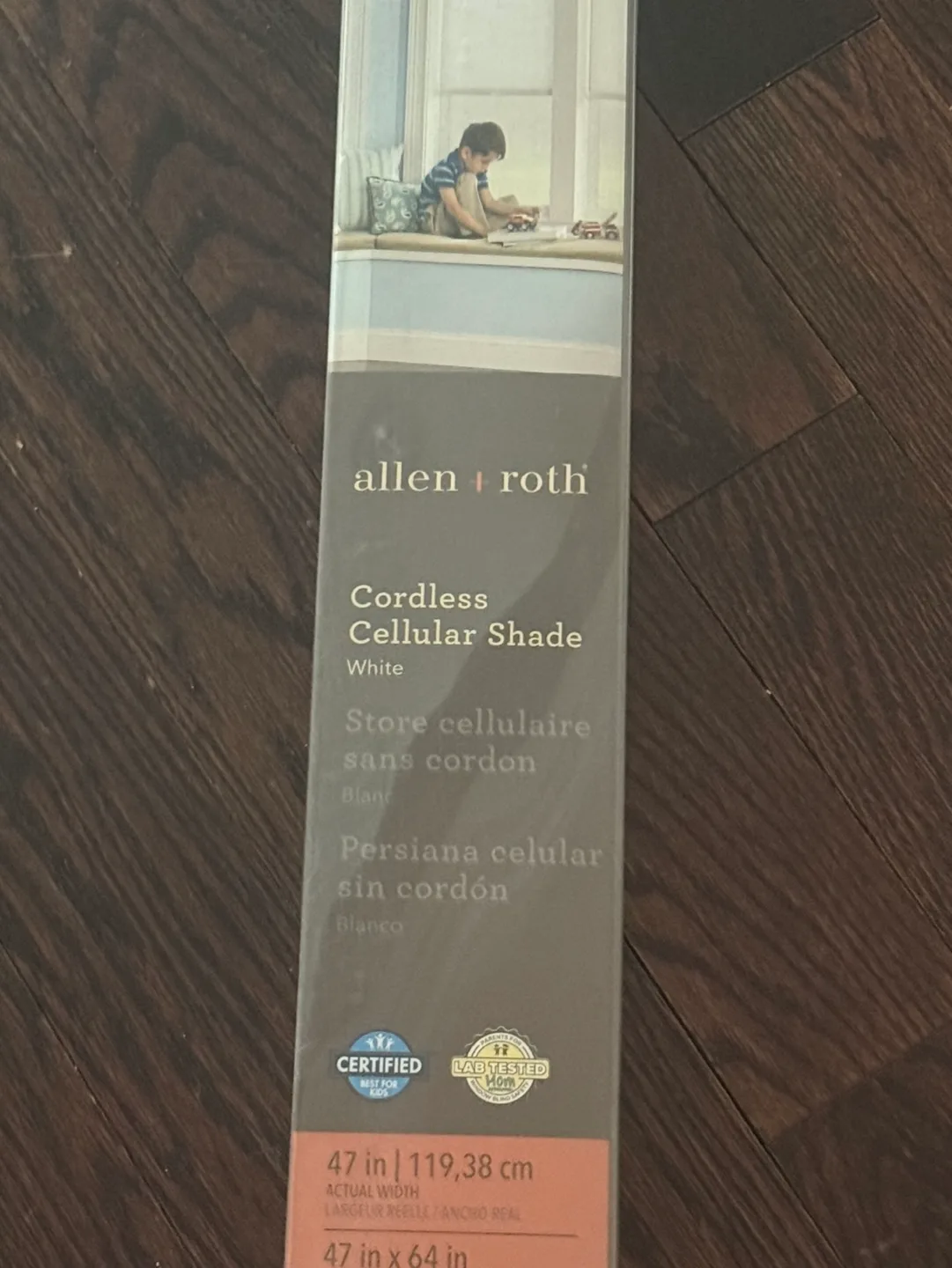 Allen + Roth Cordless Cellular Shade, White, 47" x 64" image indicator(2)