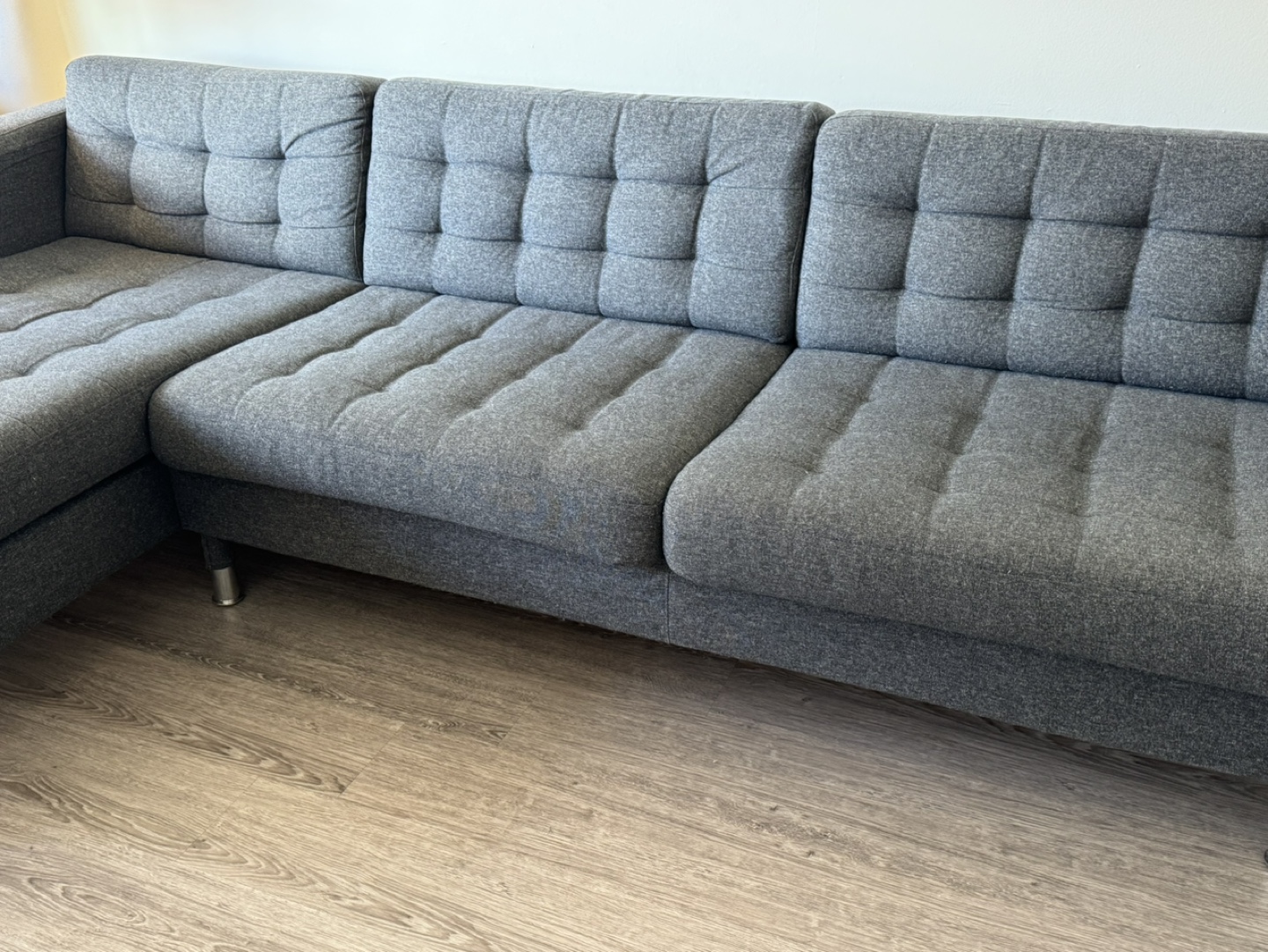 Grey L-Shaped Sectional Sofa - photo 2