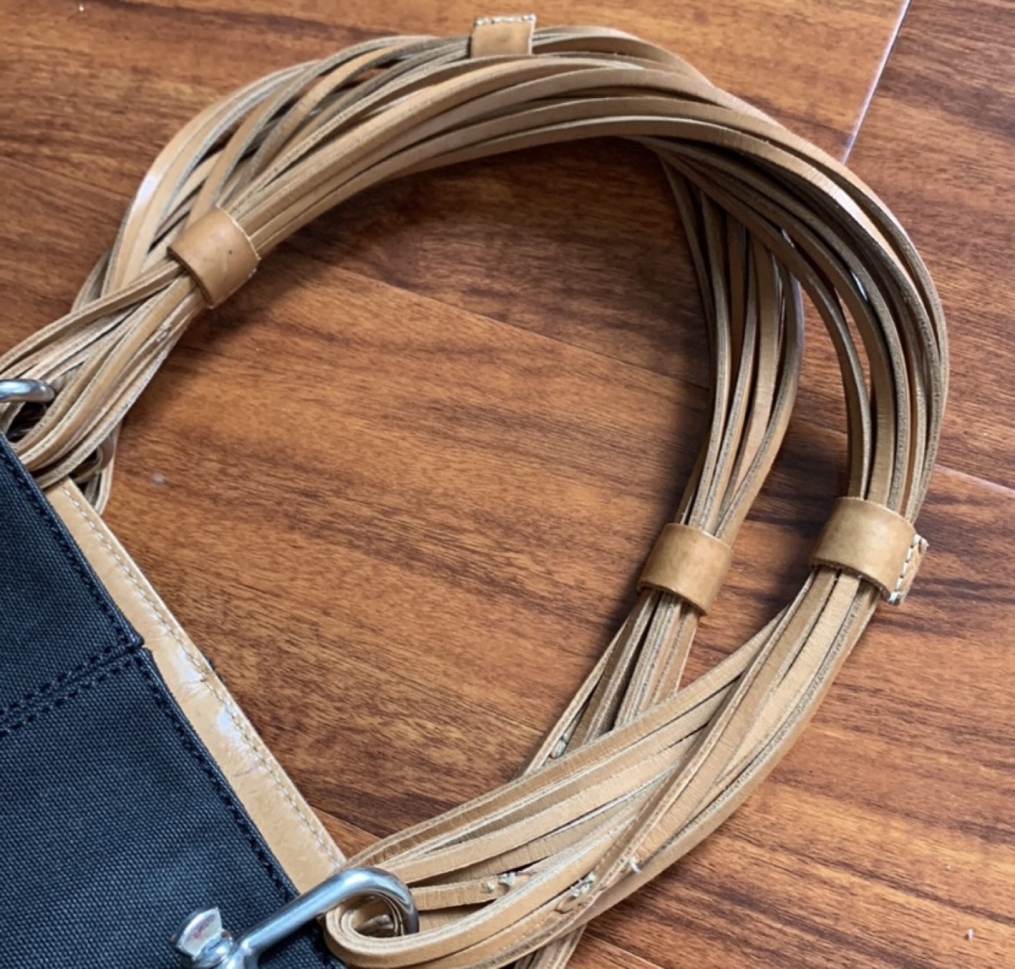 TOD'S Black Canvas Tote Bag with Leather Accents - photo 2