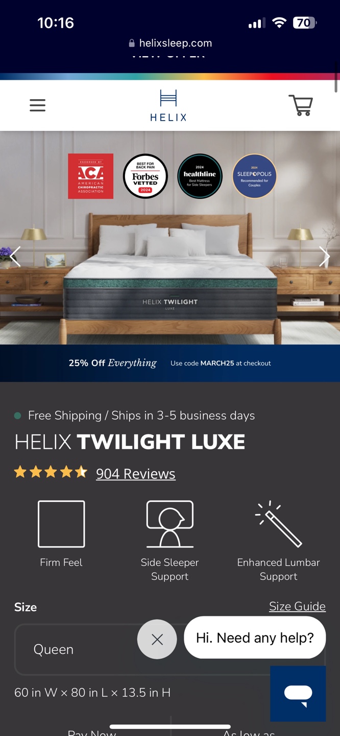 Helix Twilight Luxe Queen Mattress
