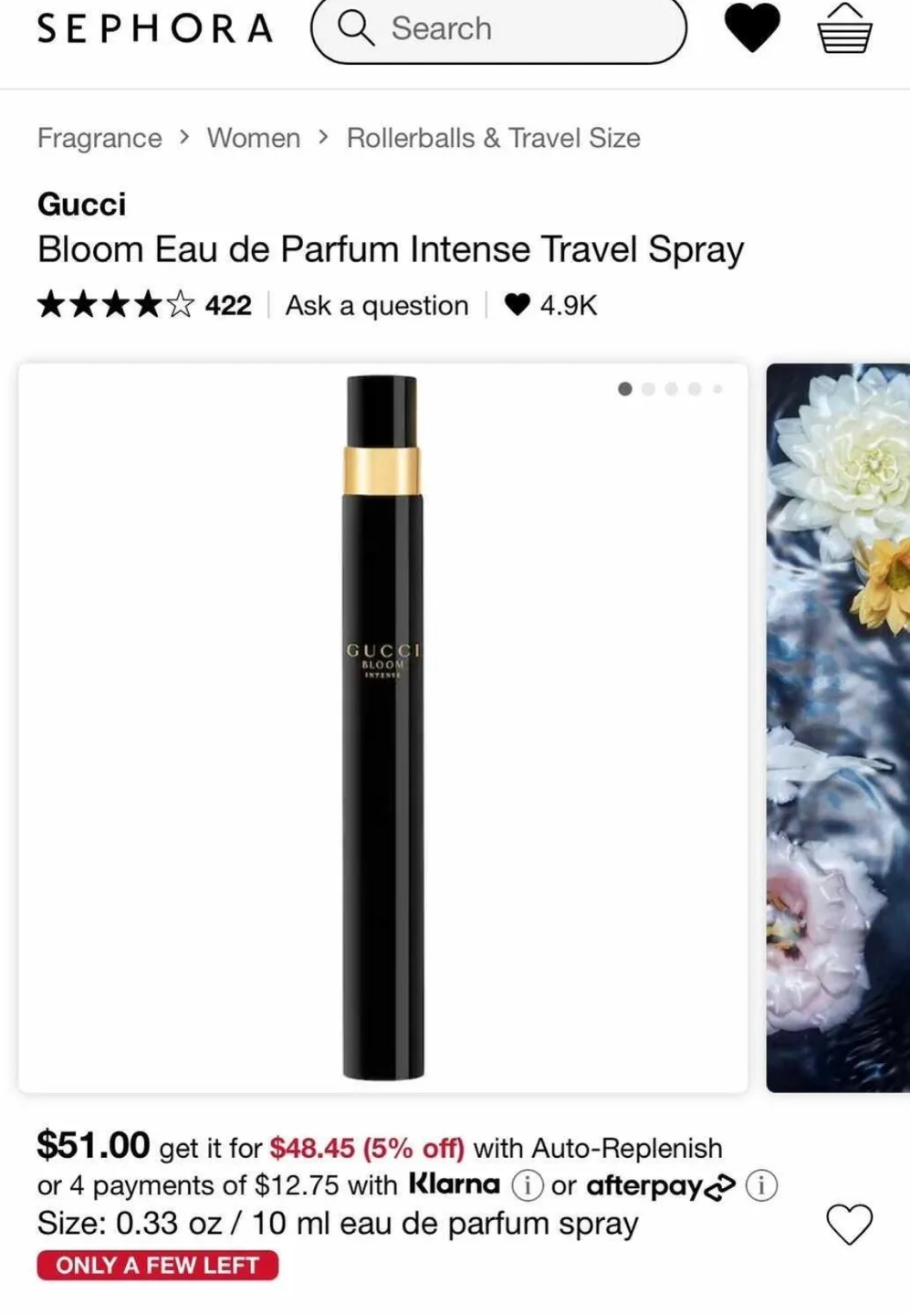 BNIB! GUCCI Bloom Eau de Parfum Intense Travel Spray image indicator(5)