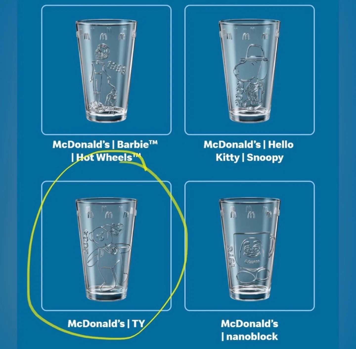 BNIB! McDonalds TY Beanie Babies Collector’s Edition Glasses! image indicator(10)