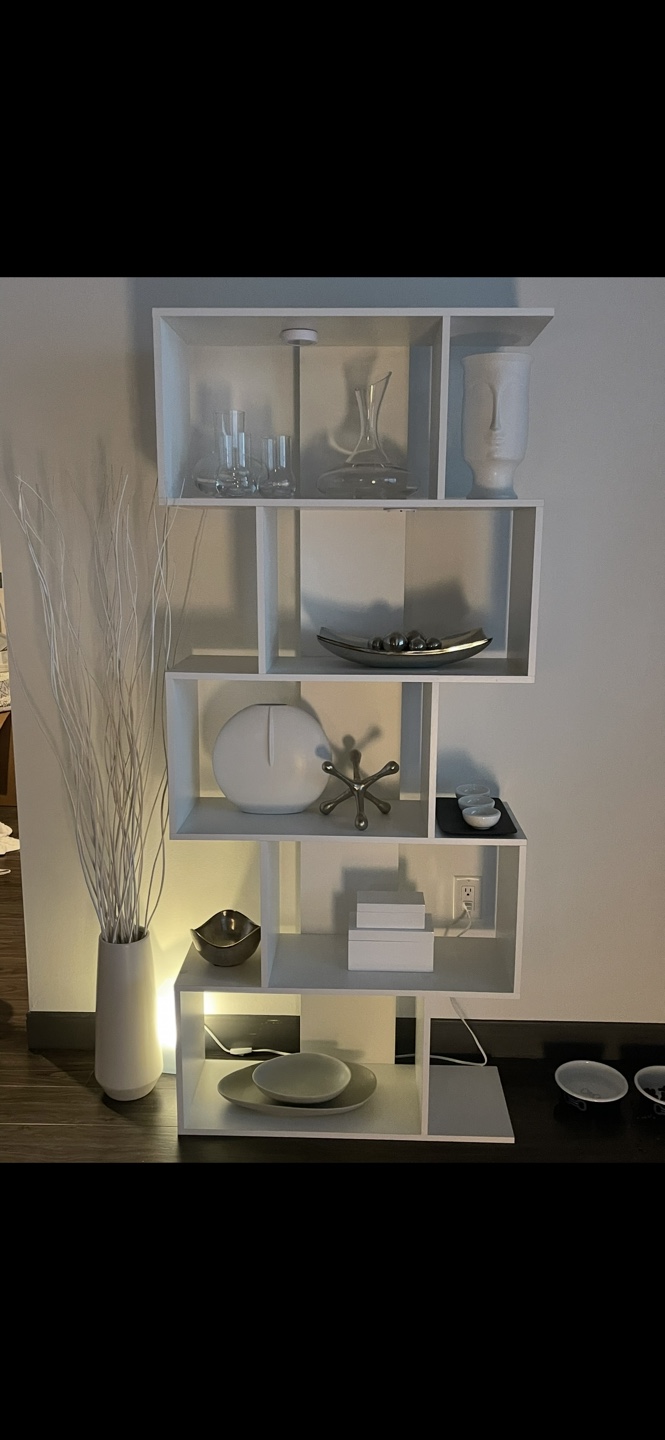 Modern White Bookcase/Shelving Unit- FAST SALE