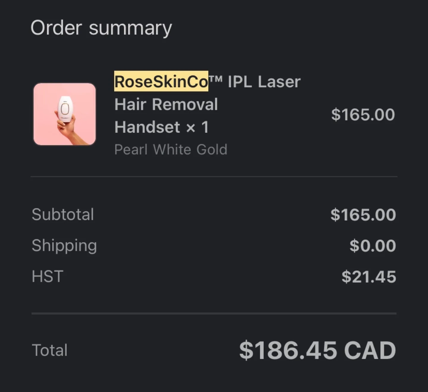 RoseSkinCo IPL Hair Removal Handset - Pearl White Gold image indicator(3)