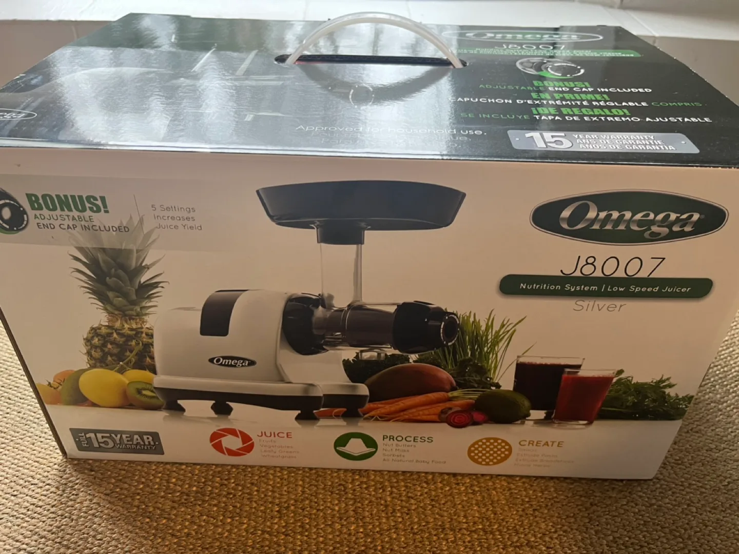 Omega J8007 Nutrition System Low Speed Juicer - Silver image indicator(4)