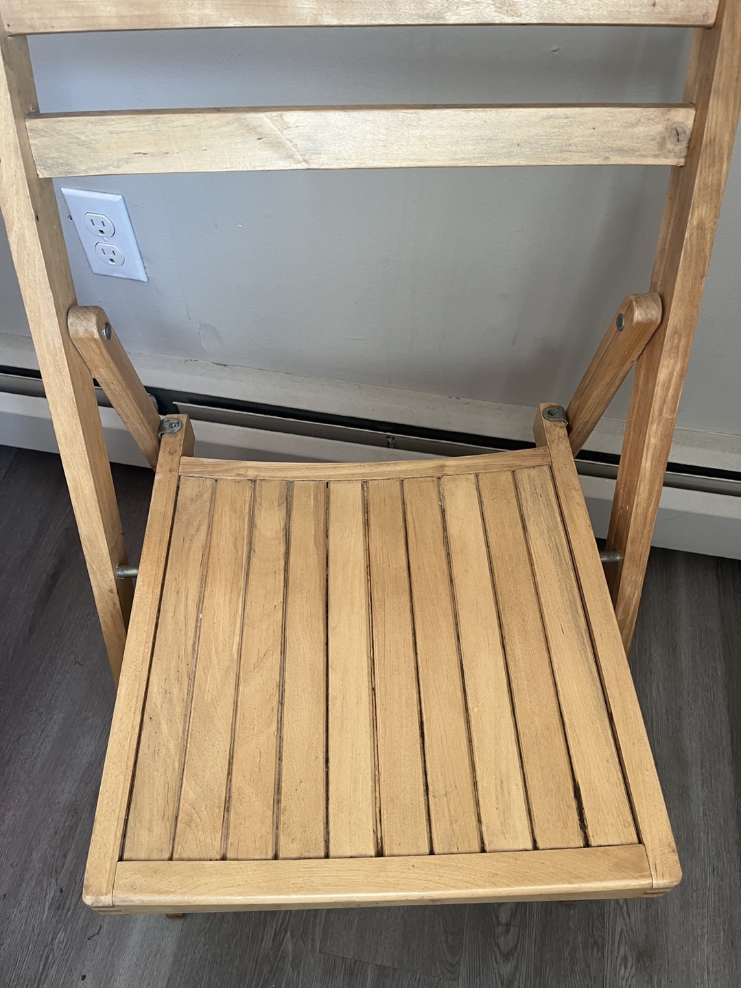 Set of Three Wooden Folding Chairs - photo 2
