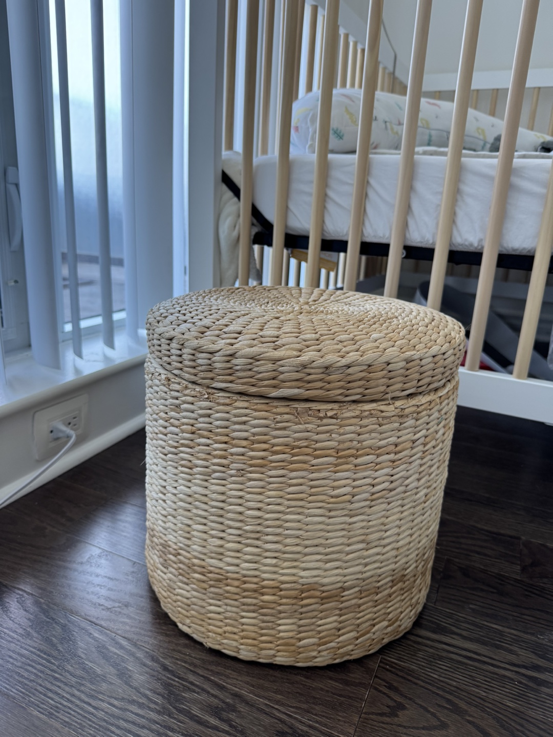 Woven Seagrass Storage Ottoman - photo 2