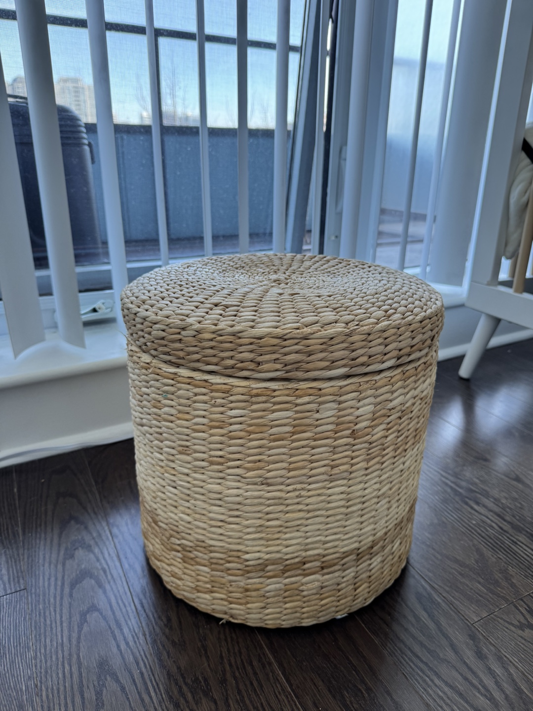 Woven Seagrass Storage Ottoman
