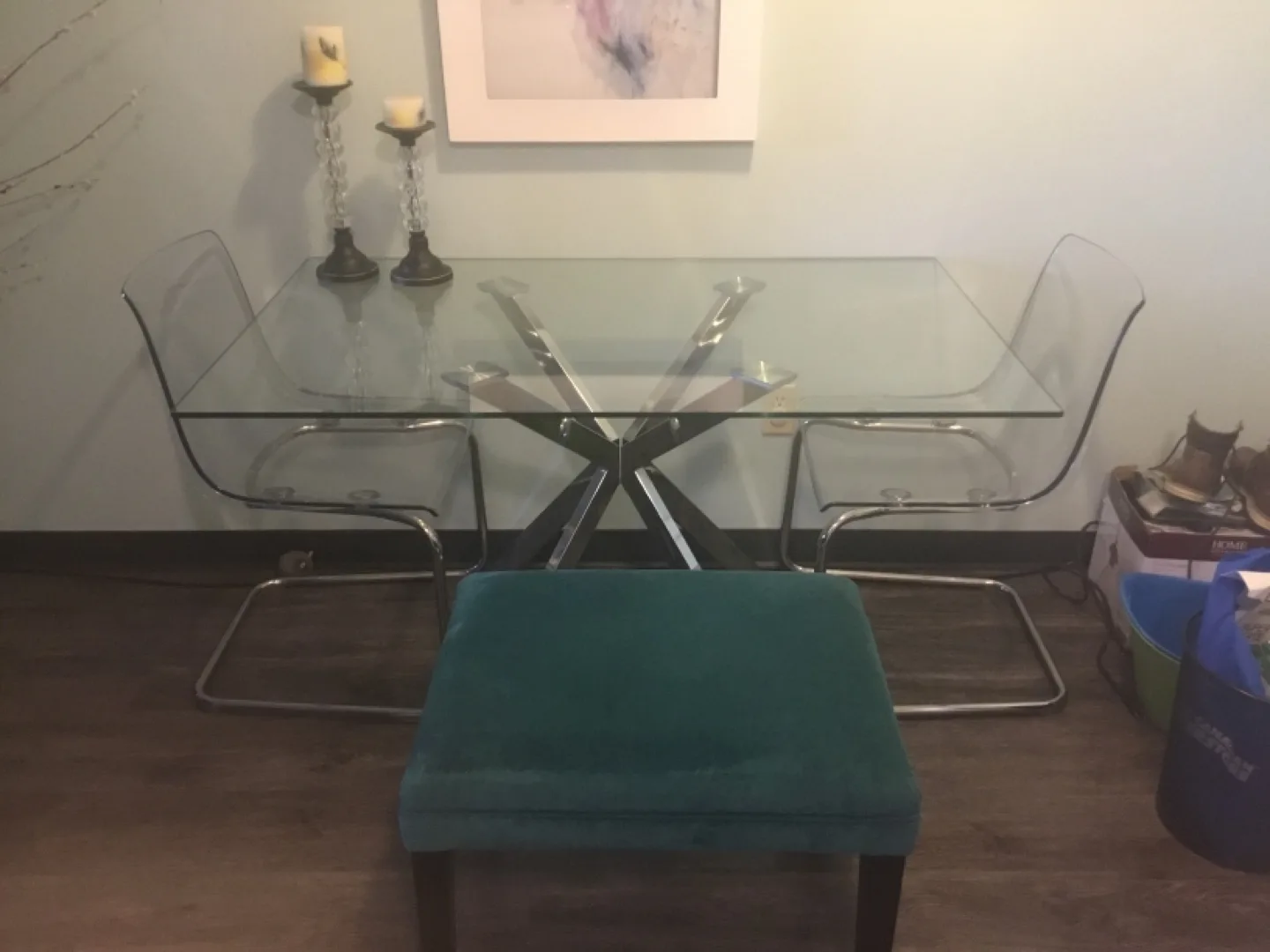 Glass Dining Table Set with Two Chairs image indicator(2)