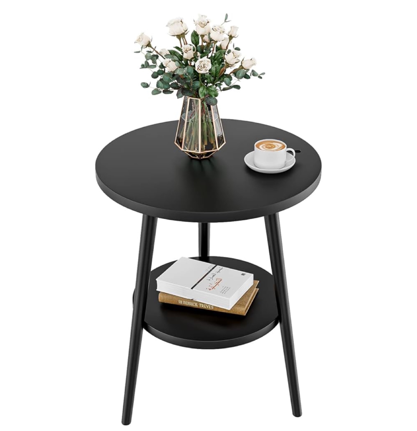 New Side Table Round Bedside Table 2-Tier - photo 4