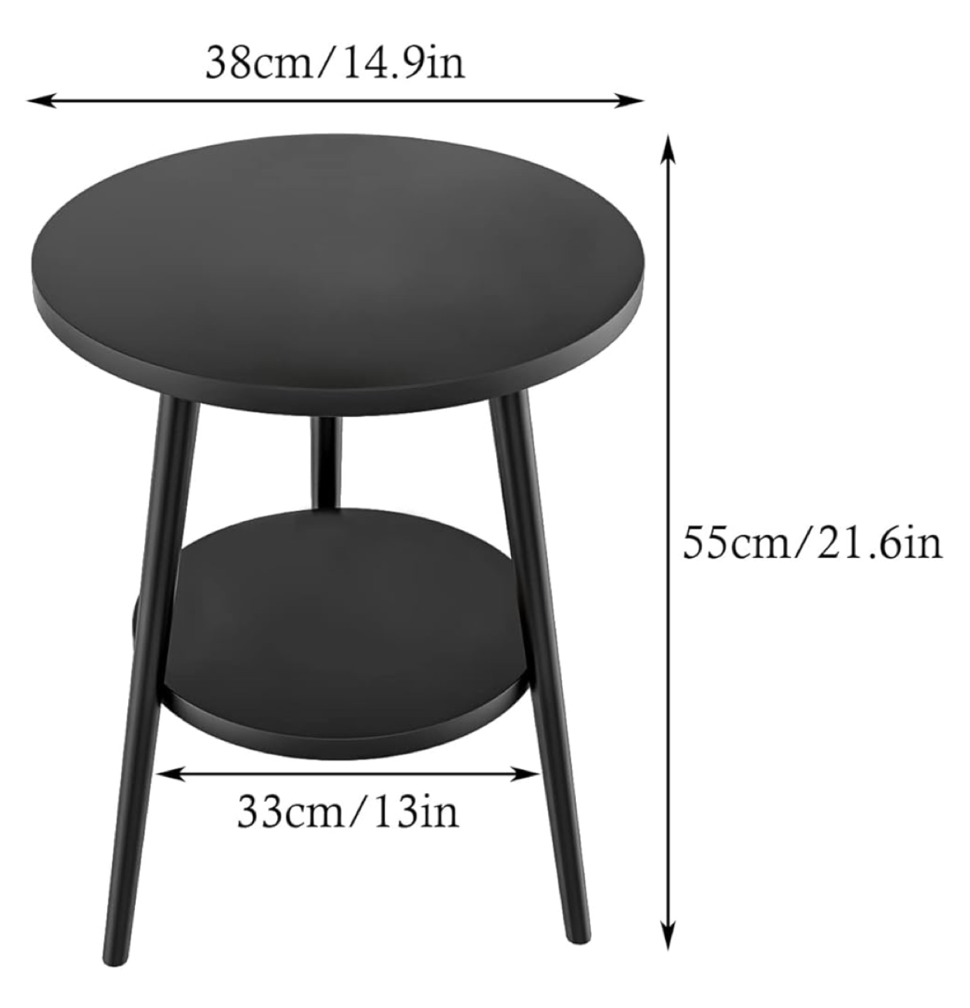 New Side Table Round Bedside Table 2-Tier - photo 5