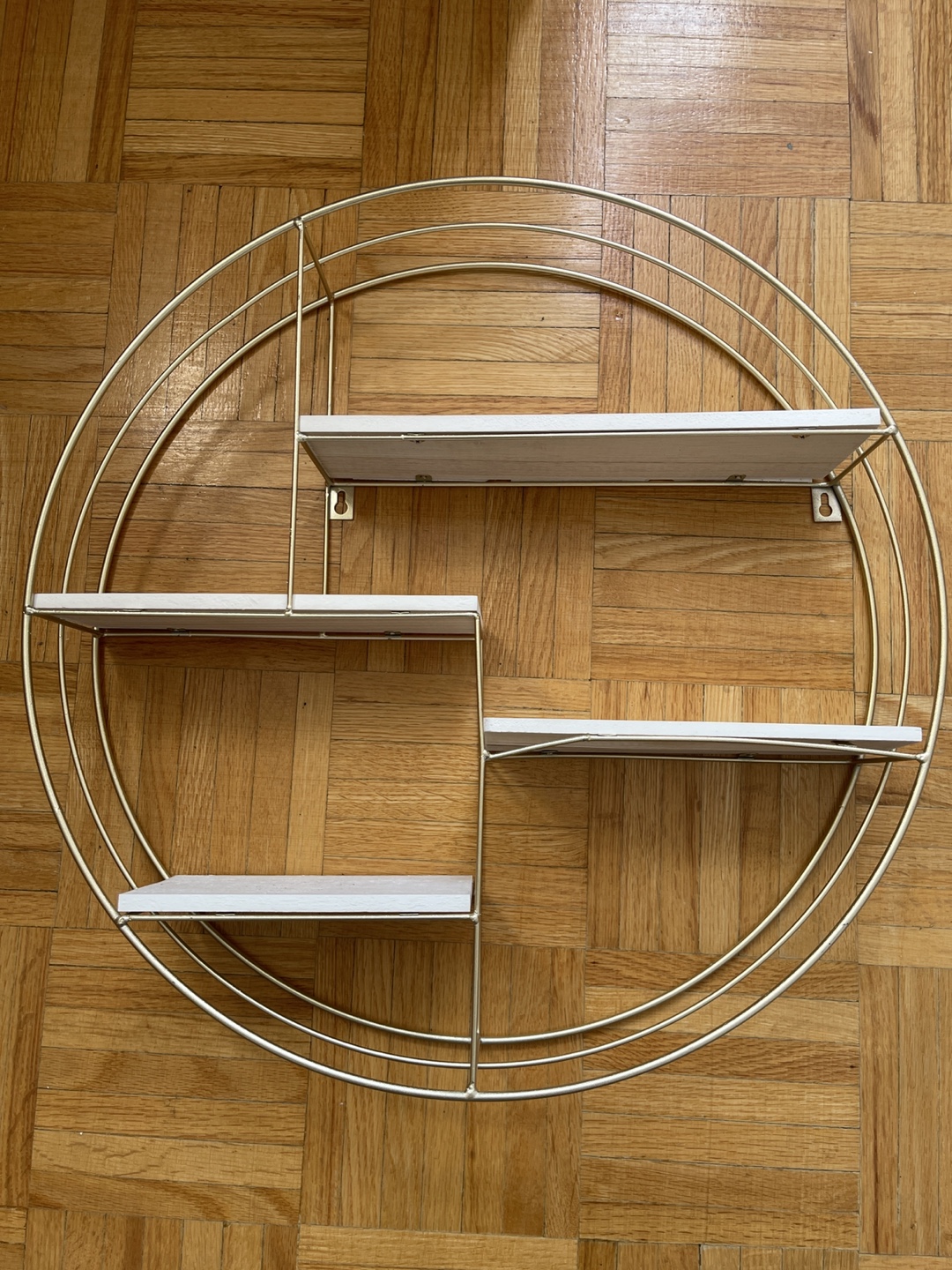 Gold and White Round Wall Shelf