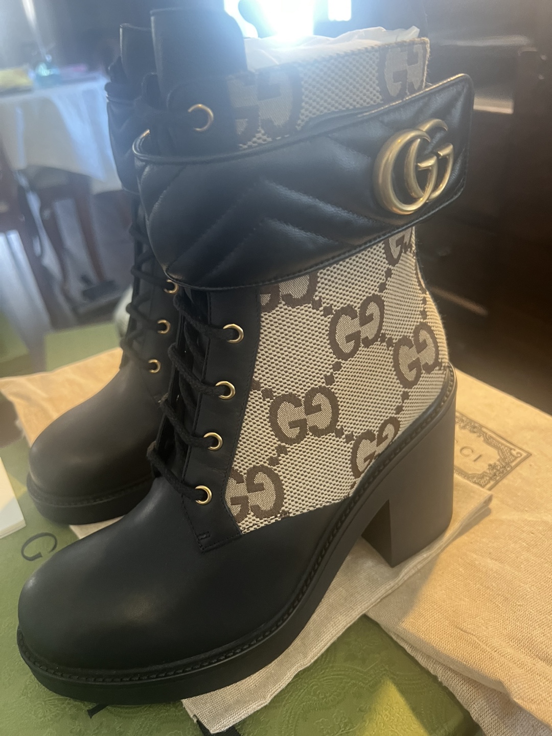Gucci GG monogram ankle boots