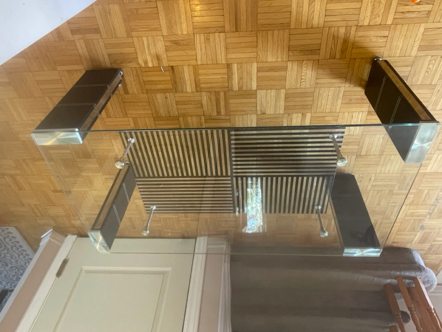 Modern Glass Coffee Table with Black Accents image indicator(3)